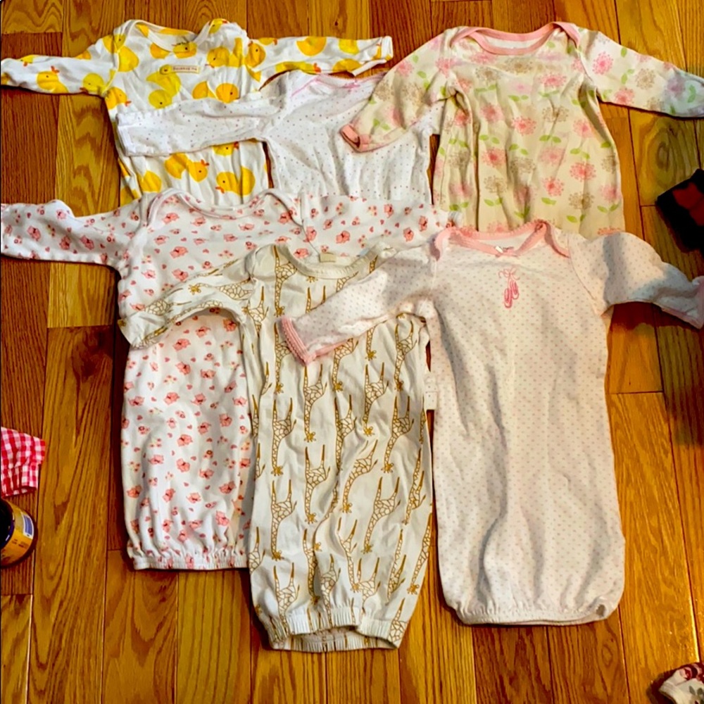 0-3 month sleep gowns bundle